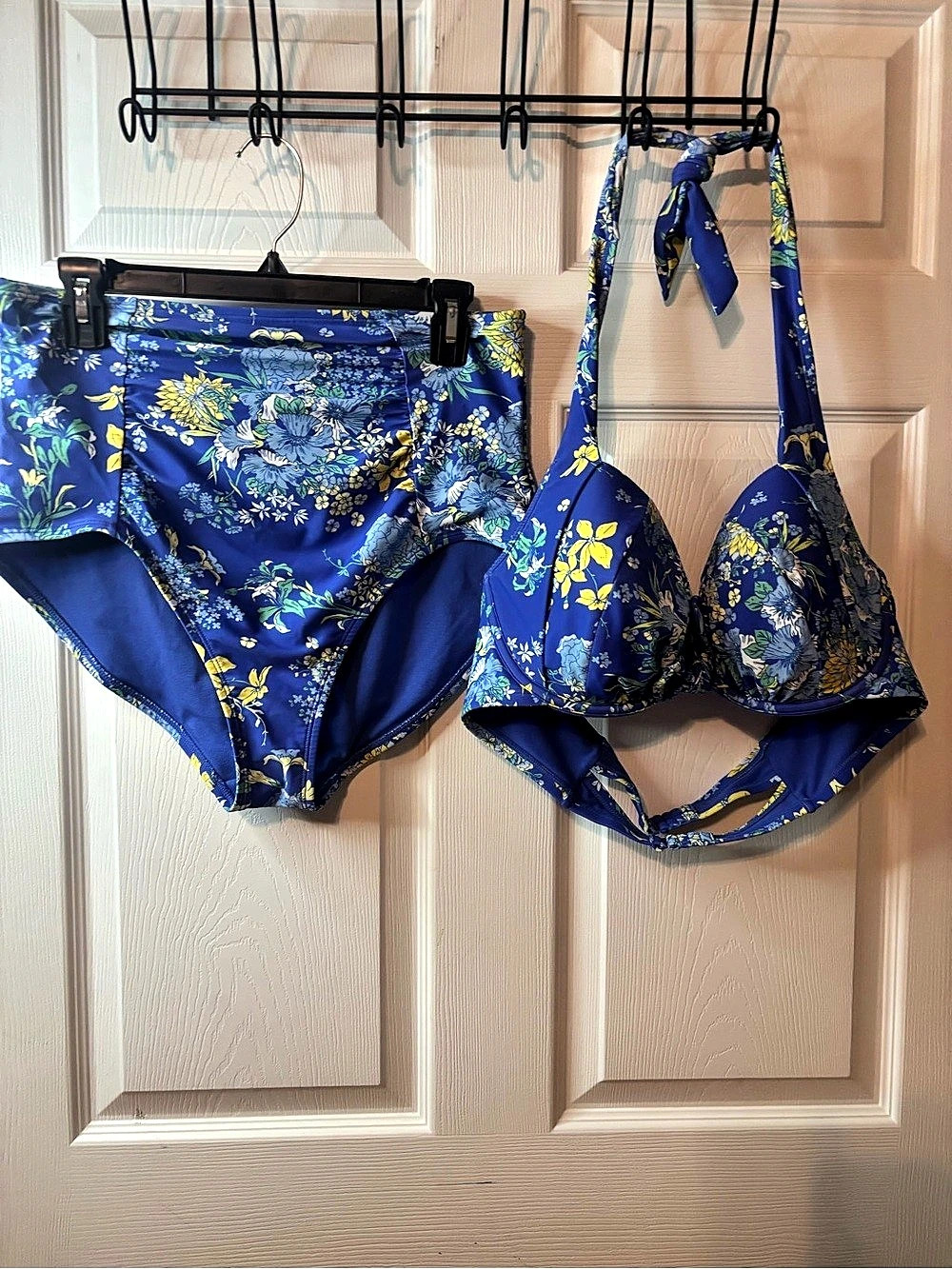Adore Me Shelby Floral Blue Floral Bikini Set Blue & Yellow 1X Top-40D